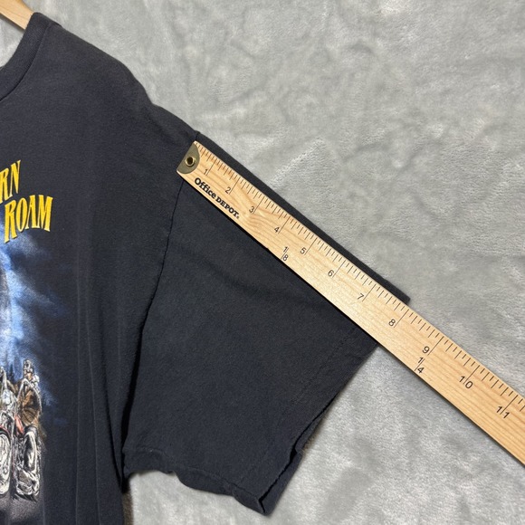 3D Emblem Born To Roam Wolf Sturgis Black Hills Rally‎ Shirt Mens XL Biker 90s - Picture 5 of 8